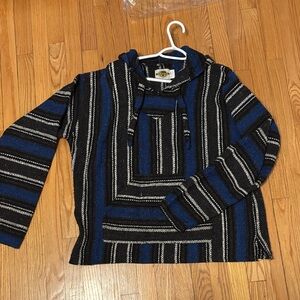 Striped Blue and Black Hoodie